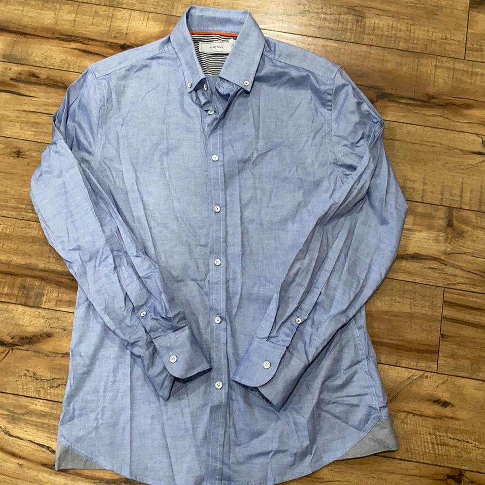 Five Four Men’s Light Blue Long Sleeve Button Up